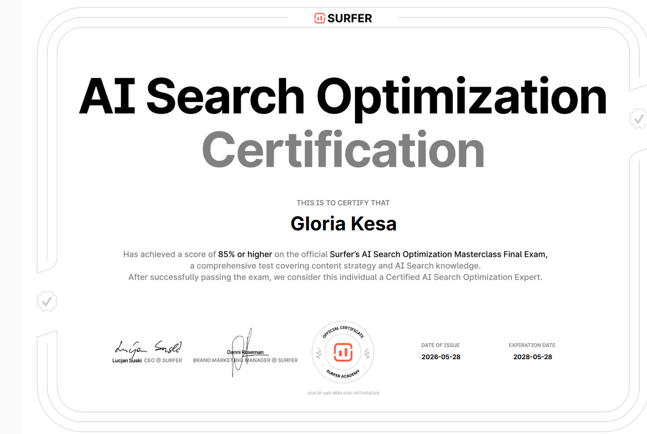 AI Search Optimization Masterclass - Gloria Kesa