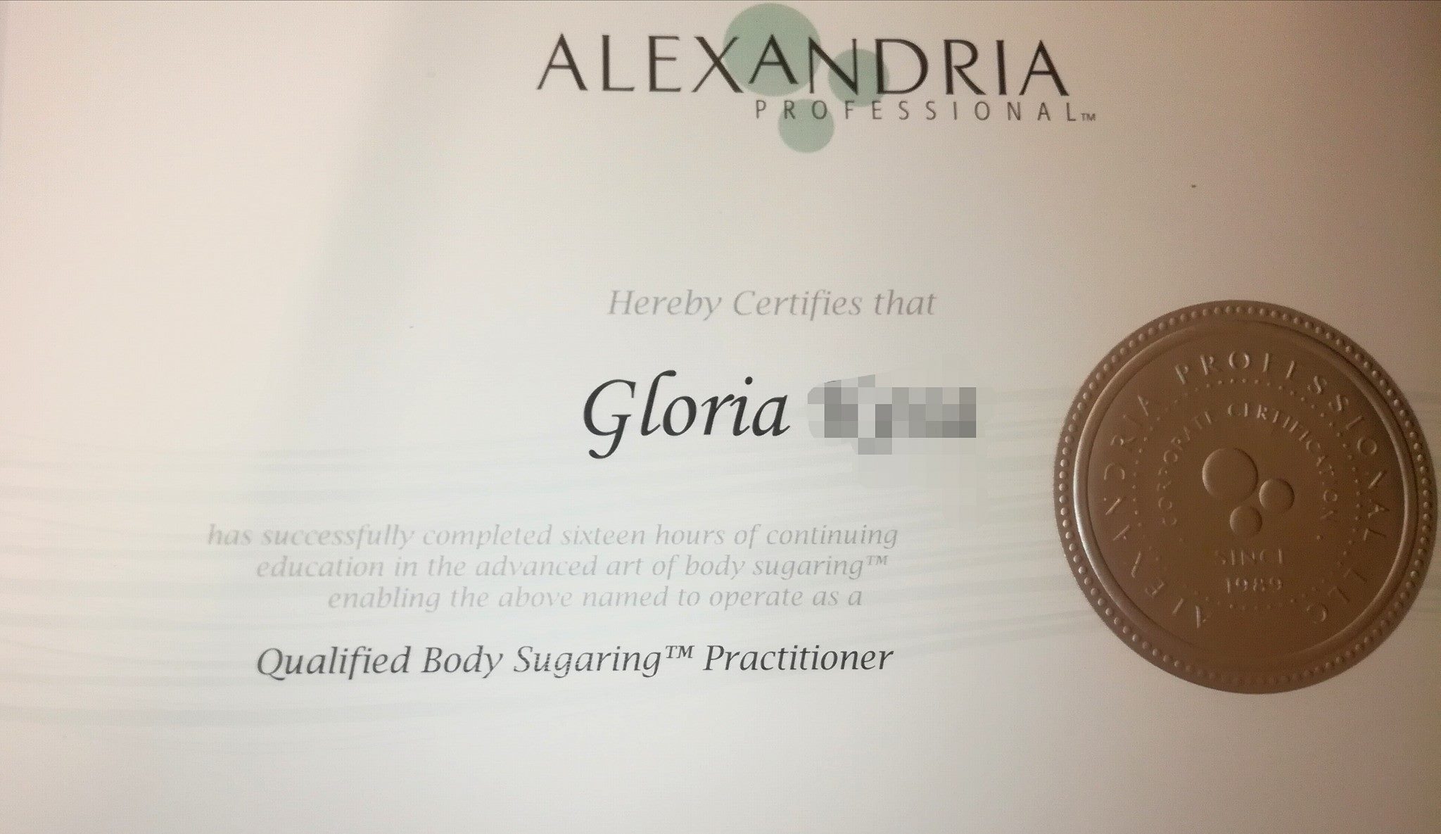 Alexandria Professional Body Sugaring Practitioner - Gloria Kesa